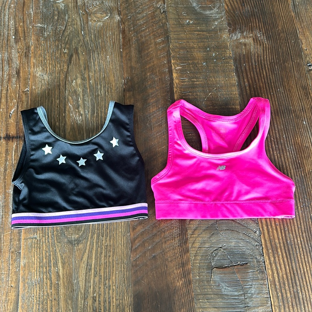 Lot of 2 Girls Sports Bras / Dance/ Gymnastics 6x